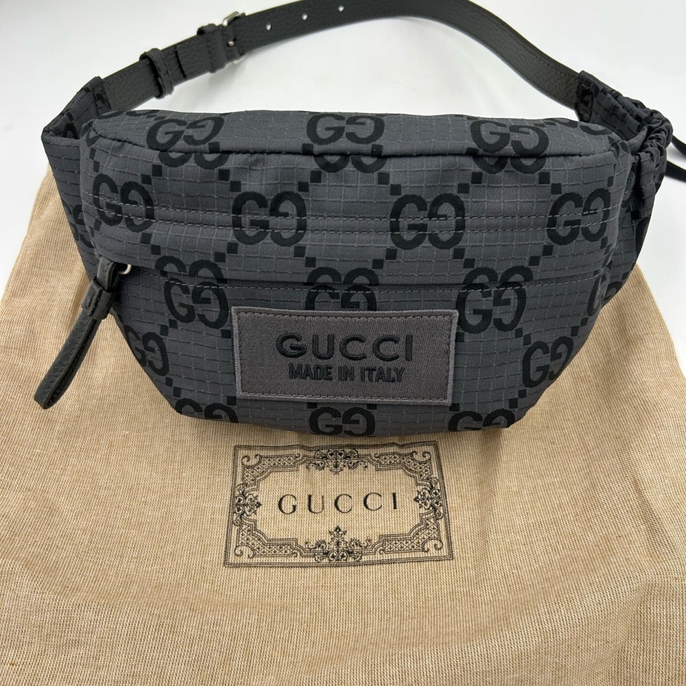 Gucci unisex jumbo GG nylon adjustable belt bag size 80 cm made in Italy